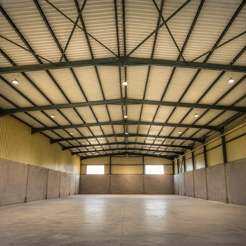 Completed industrial warehouse interior